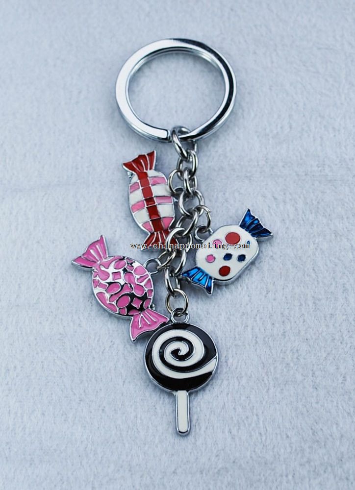 Colorized candy shape keychains