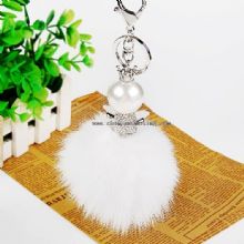 Fox Fur Keychain with Big Pearl images