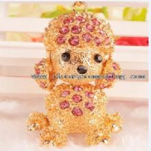 Funky dog crystal key chain images