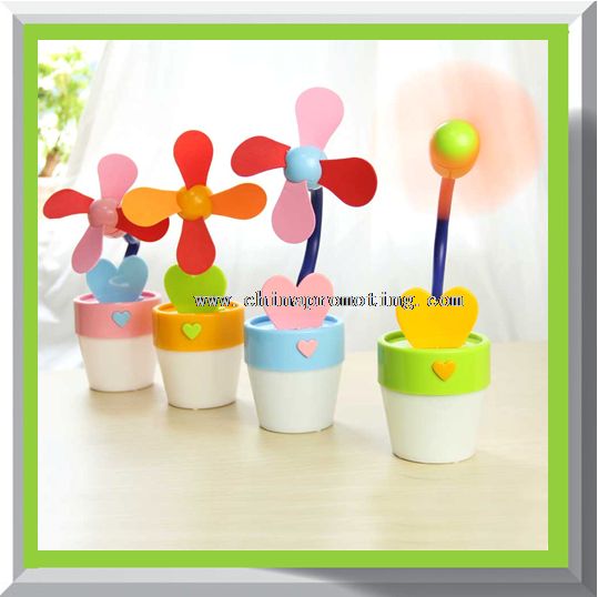 Flowerpot shape desktop fan with USB