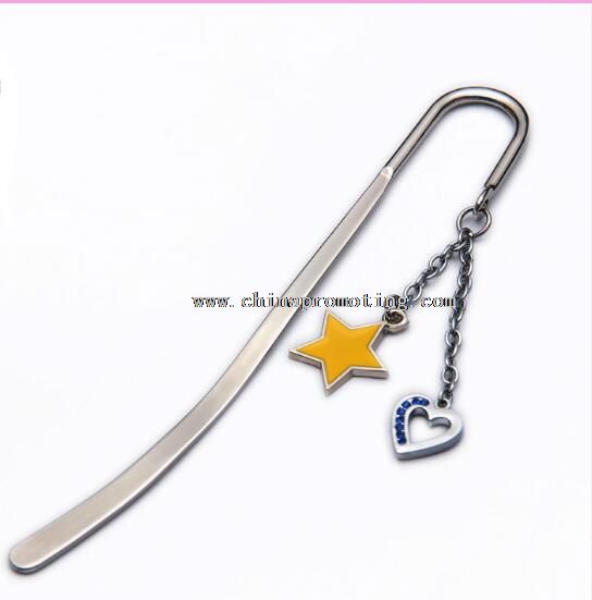 Heart and star metal bookmark