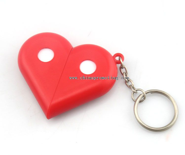 Heart shaped pill box with keychain