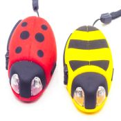 ABS plast ladybird form 2 led dynamo torch light images