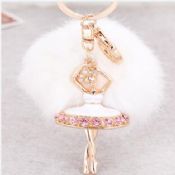 Ballet girl feather keychains images