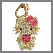 Crystal beaded hello kitty keychain images