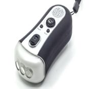 FM radio 3 led dynamo hand crank flashlight radio images