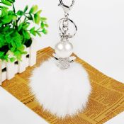 Fox Fur Keychain with Big Pearl images