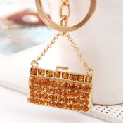 Gold Handbag Rhinestone Keychain images