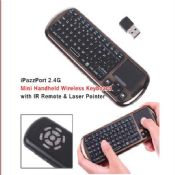 Mini teclado inalámbrico de mano con IR control remoto y puntero para ipad images