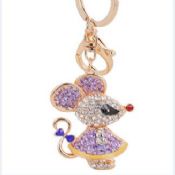 Mouse girl shape crystal key chain images