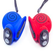 Snail shape 2 led hand crank flashlight images
