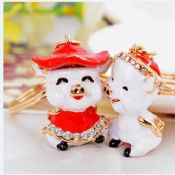 Twins pig brothers fashion chic cute key chain images