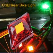 USB recargable rojo bicicleta cola luz impermeable images