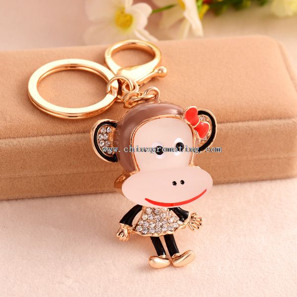 Monkey crystal key chain