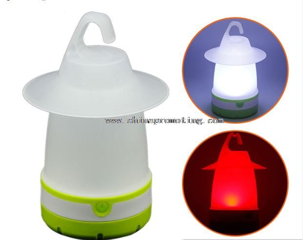 Red and White LED AA battery hanging led camp lamp