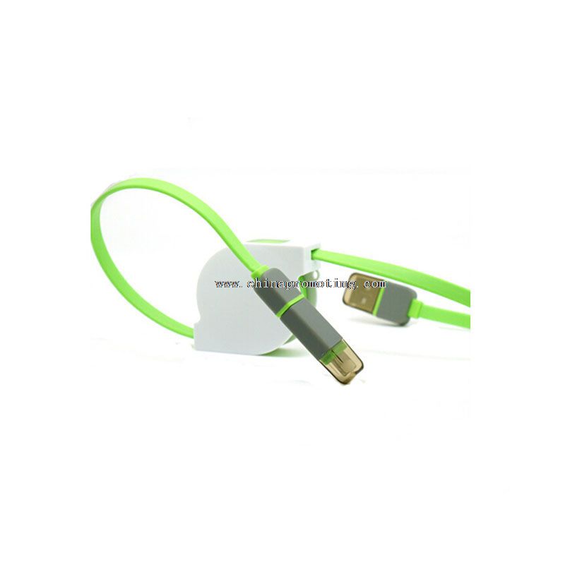 Cabo de data de removível USB retrátil 2 em 1