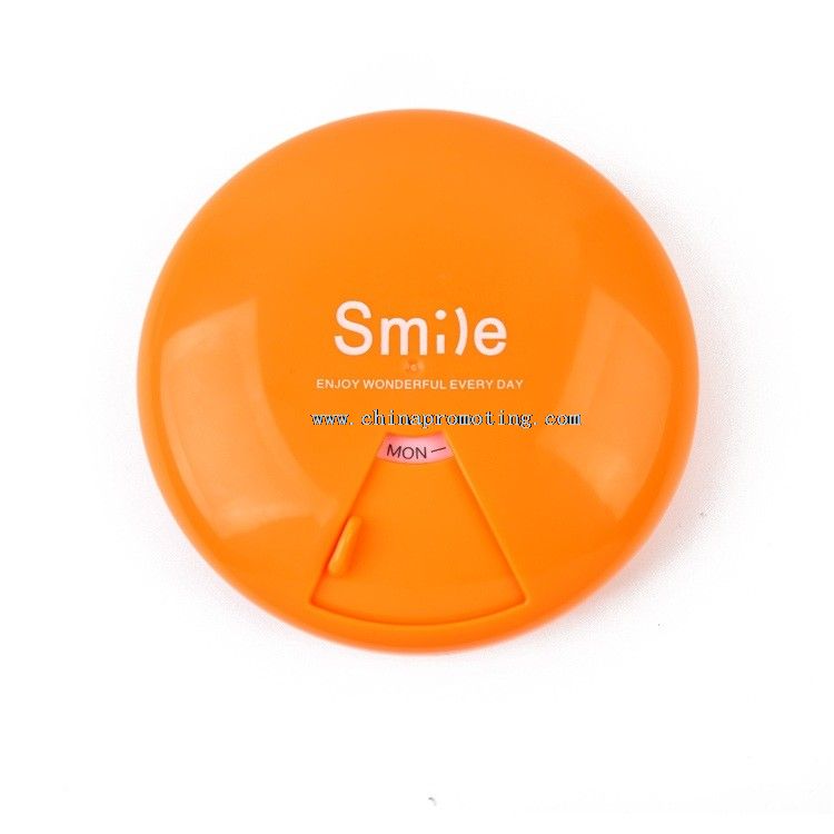Aranyos heti műanyag kerek Pill Box mosoly