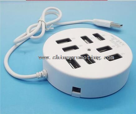 USB 2.0 8 Port Round Hub white