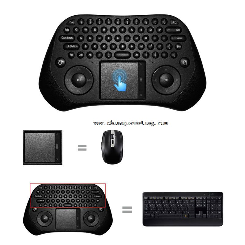 USB 2.4G Wireless Keyboard dengan Android Touchpad terbang Mouse