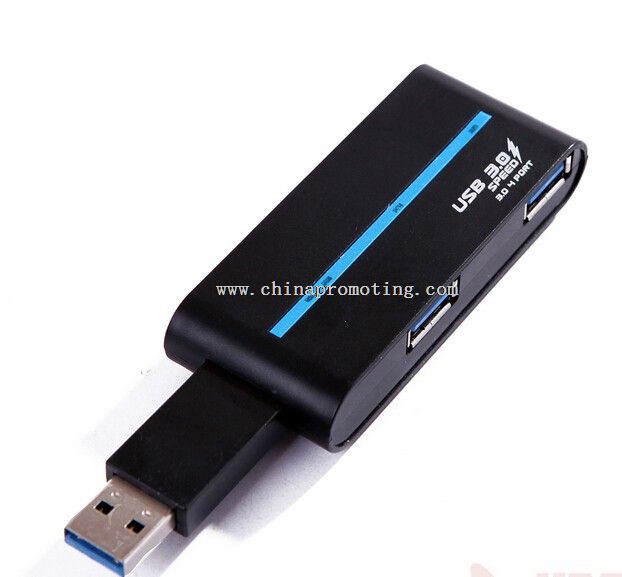 USB 3.0 4-Port Rotating 5.0 Gbps External Hub Adapter