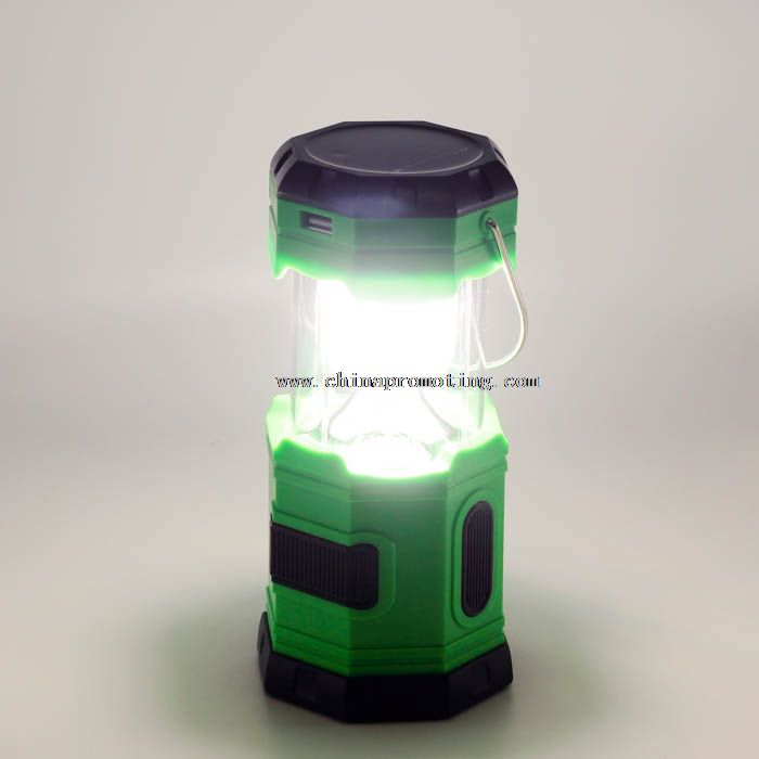 Lanterna da campeggio 6LEDs USB Mobile caricabatterie AC e solare ricaricabile