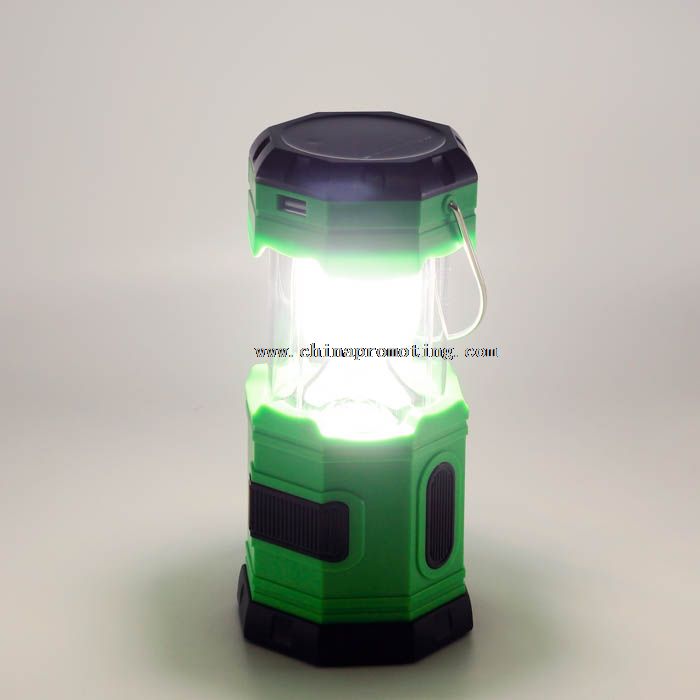 USB Mobile Charger AC and Solar Rechargeable 6LEDs camping lantern