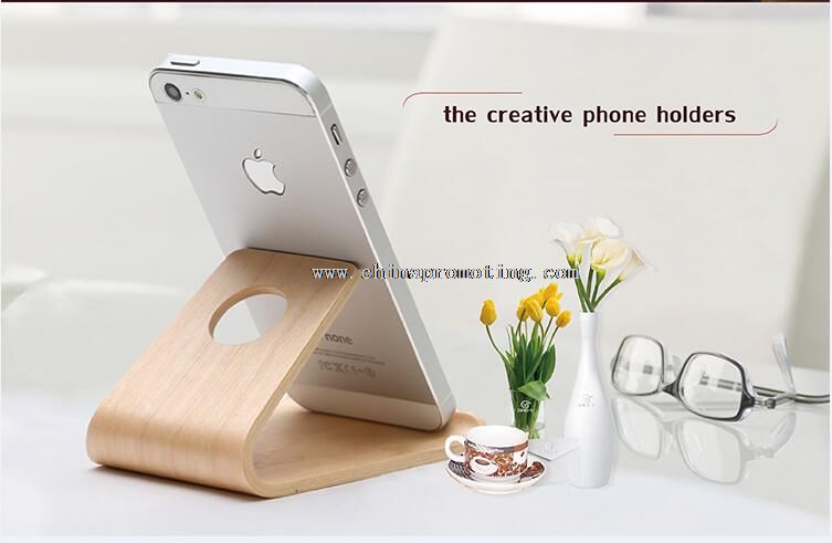 Wooden cell phone holder