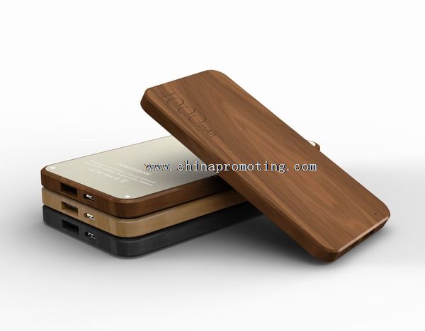 Wooden logo power bank