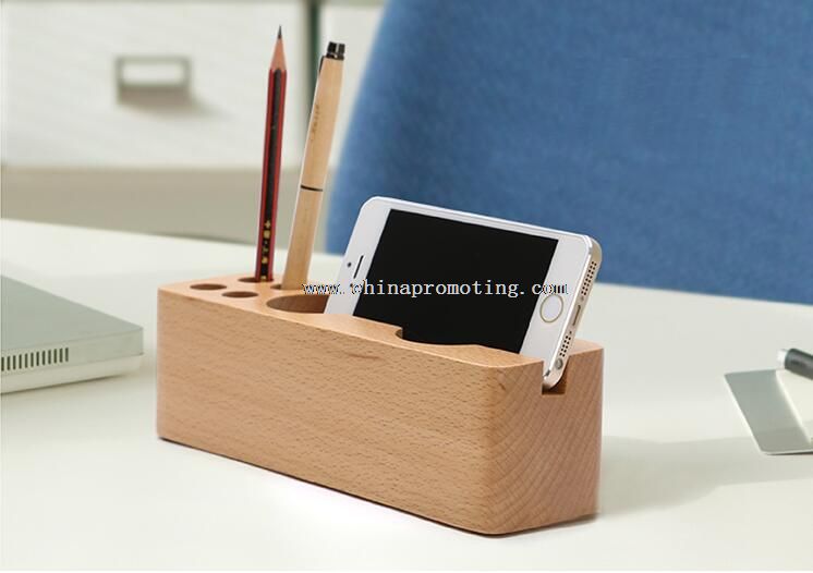 Wooden storage box decorative pen holder