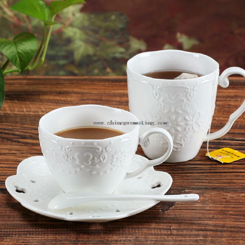 Ceramic Coffee Cup with embossment