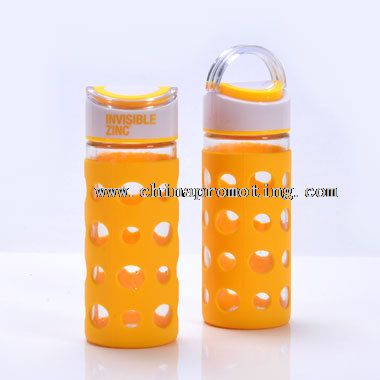 glass drinking water bottles with silicone sleeve