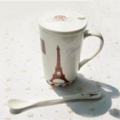 tasse à café avec cuillère de couvercle images