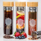 bottiglia di acqua di vetro frutta infusore images