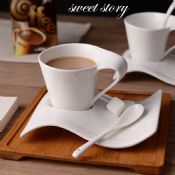 modern beyaz seramik kahve /tea çamur ve su bardağı seti images