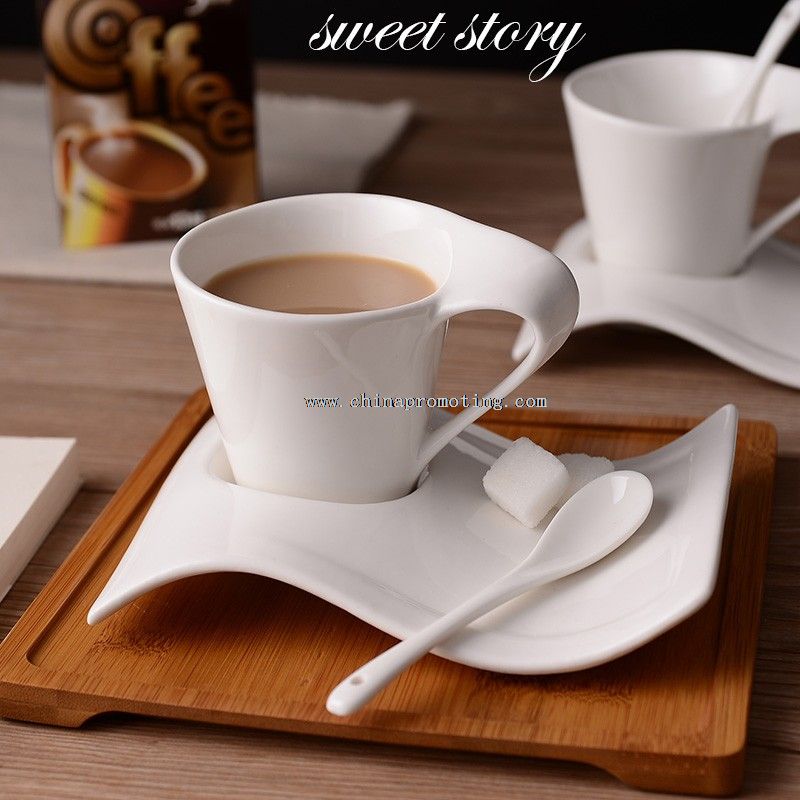 moderne hvide keramiske kaffe /tea krus og kopper sæt