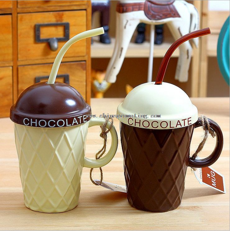 Creative ceramic ice cream shape water Mug