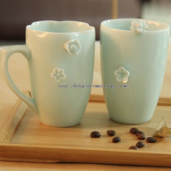 embossed pattern ceramic mug