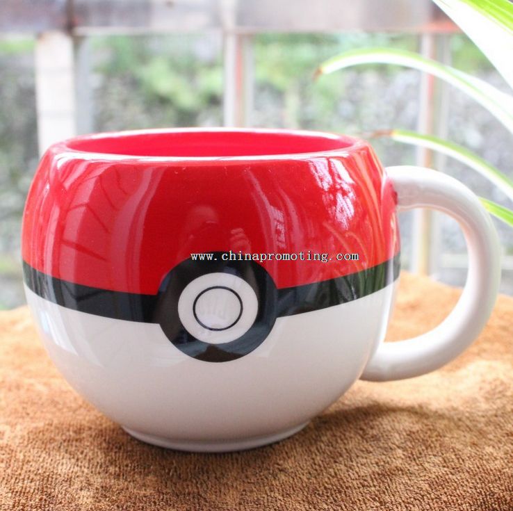 • Café caneca cerâmica de Pokemon Poke bola com alça