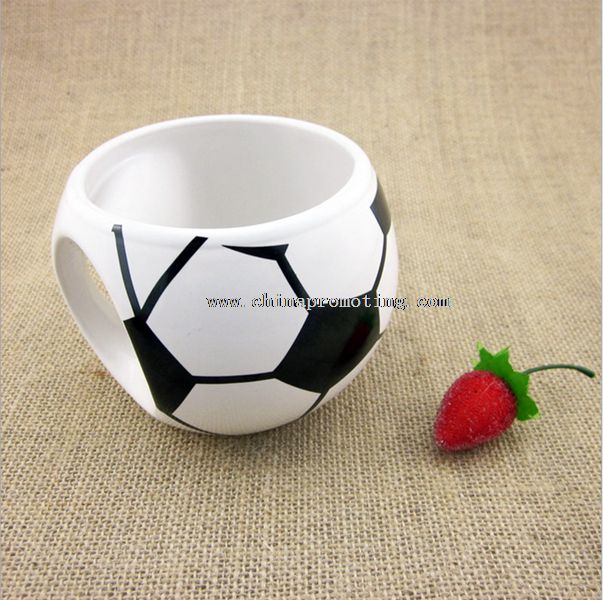 Cartoon football shaped ceramic coffee mug