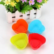 silicone heart shape cake cups images