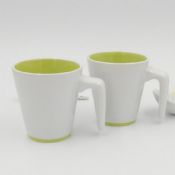 V bentuk mug kopi keramik images