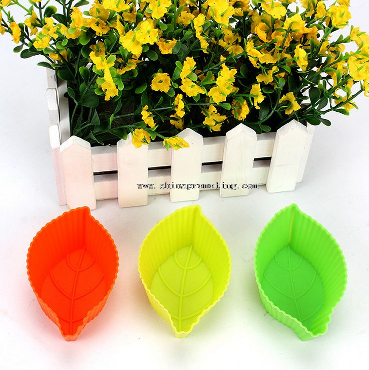 silicone leaves shape cake cups