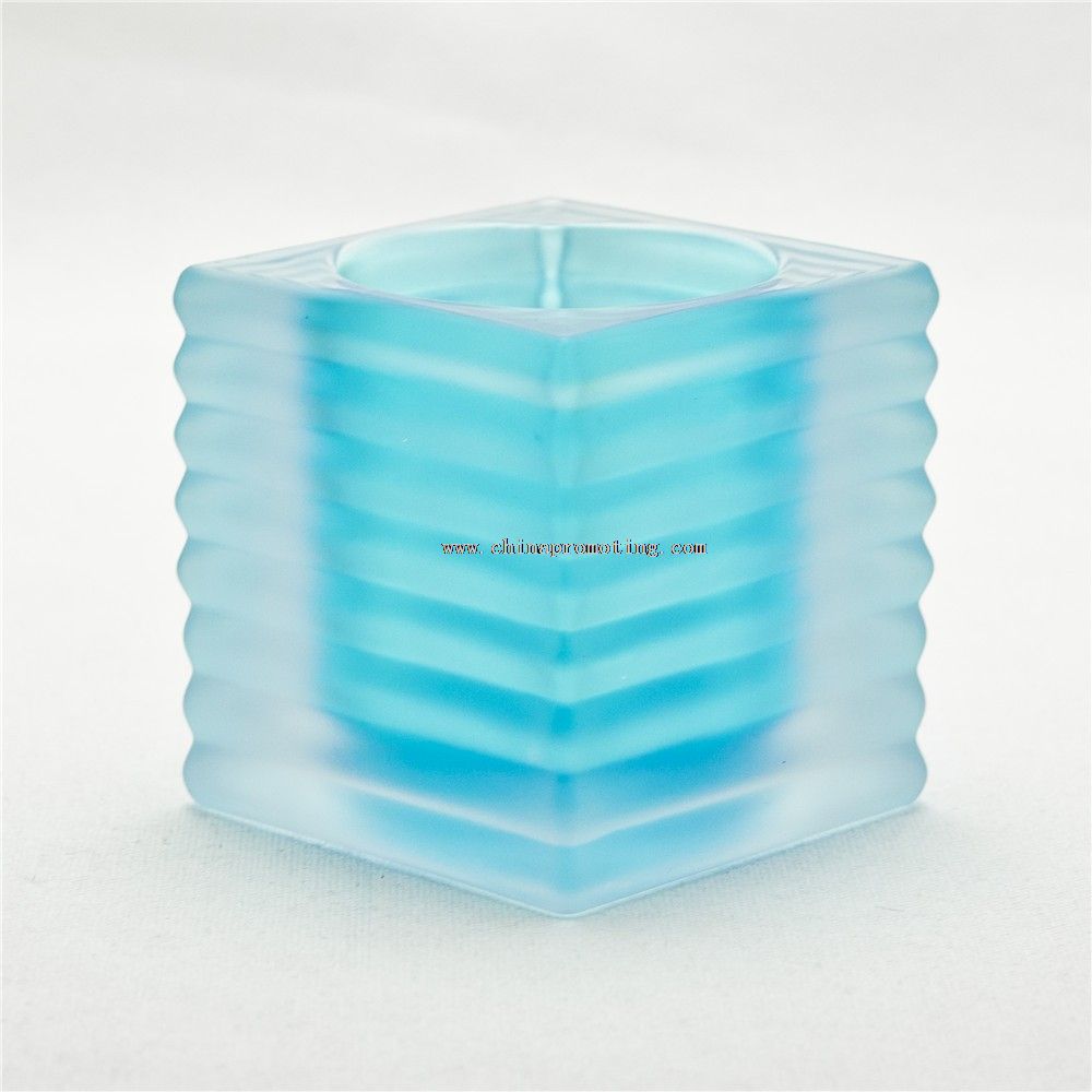 bule bubble candle holder