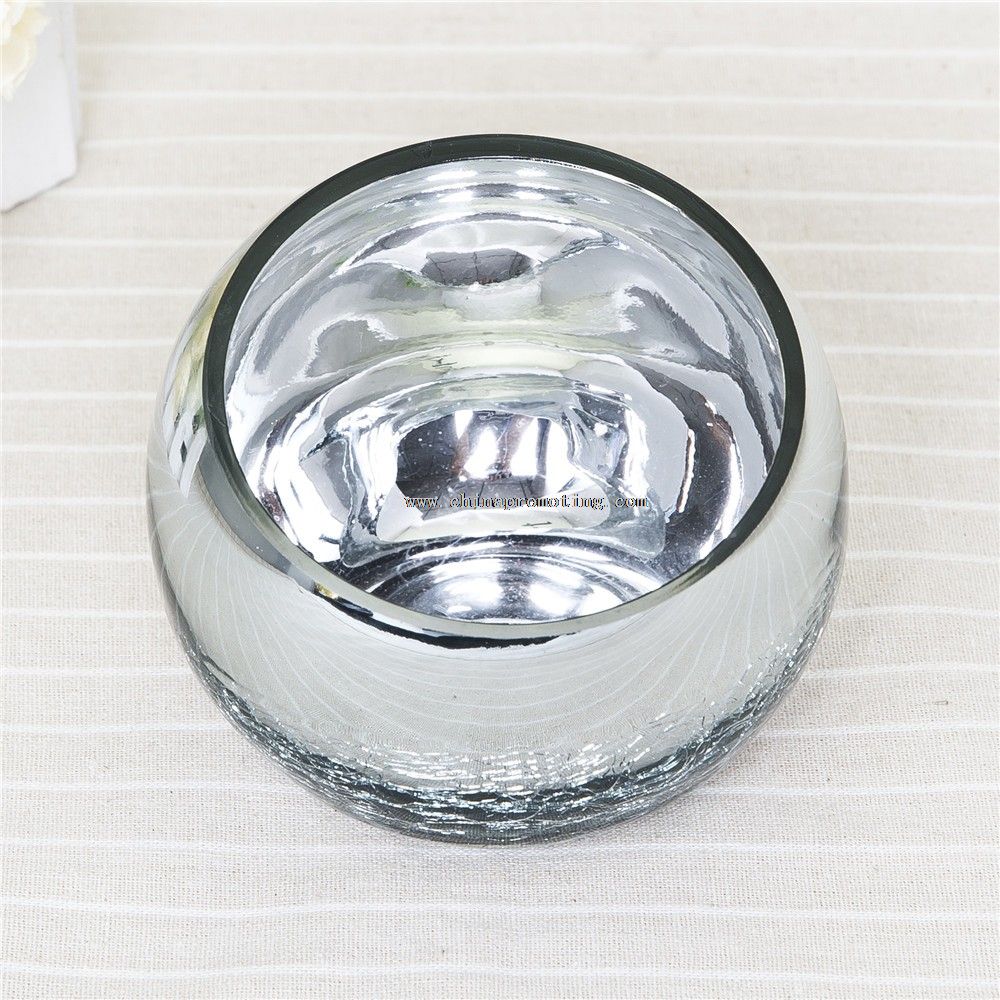 glas sølv lysestage