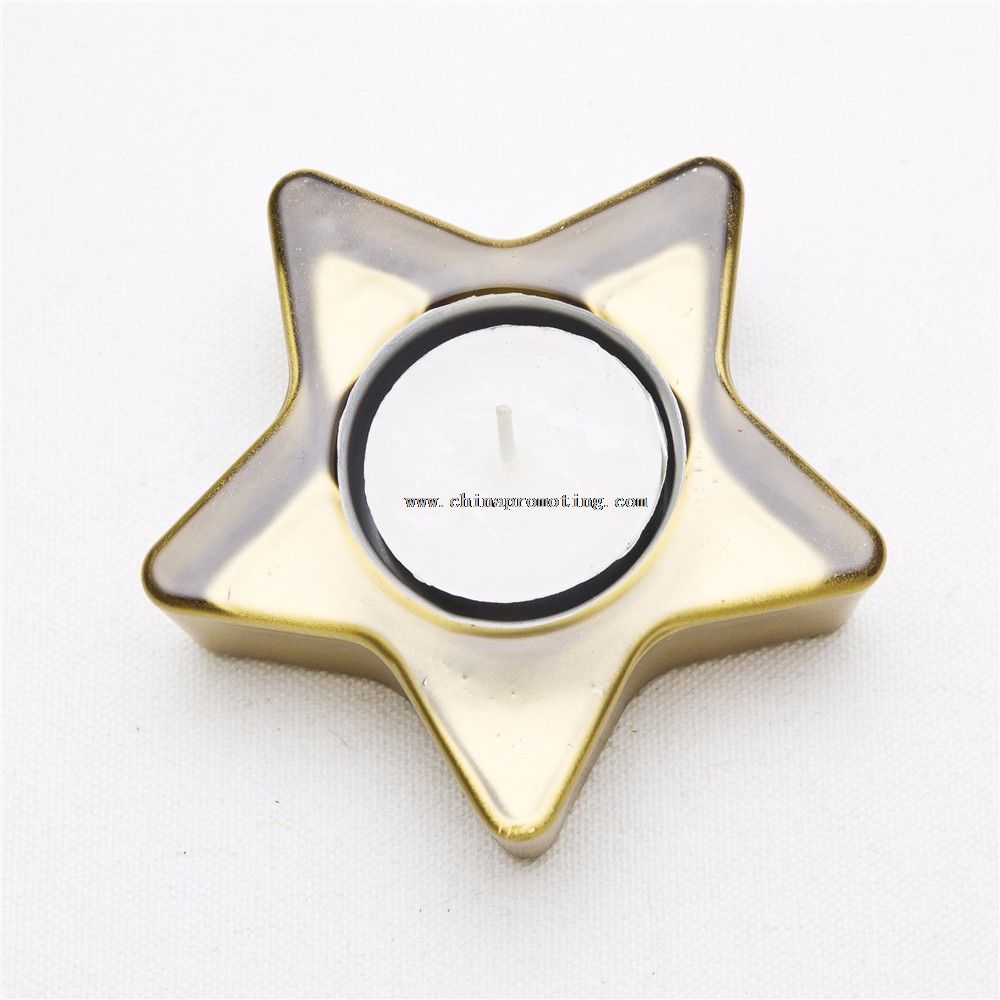 Gold Star Shape tea light holder