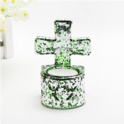 candle holder with cross images
