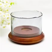 Glas-Kerzenhalter mit Holzboden images