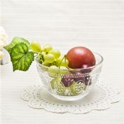 Assiette de fruits de verre images