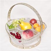 plato de fruta de cristal con soporte de metal images