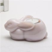 rabbit shape round glass candle holder images